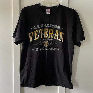 Men's Short Sleeve Black U.S. Marines Veteran Tee
